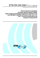 Norma ETSI EN 302208-1-V1.1.1 9.9.2004 náhled