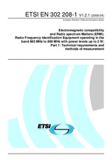 Norma ETSI EN 302208-1-V1.2.1 1.4.2008 náhled