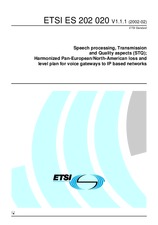 Norma ETSI ES 202020-V1.1.1 20.2.2002 náhled