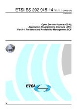 ETSI ES 202915-14-V1.1.1 21.1.2003