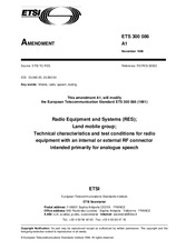 ETSI ETS 300086-ed.1/Amd.1 15.11.1996