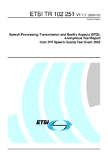 ETSI TR 102251-V1.1.1 16.10.2003