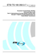 ETSI TS 100392-3-7-V1.1.1 8.12.2003
