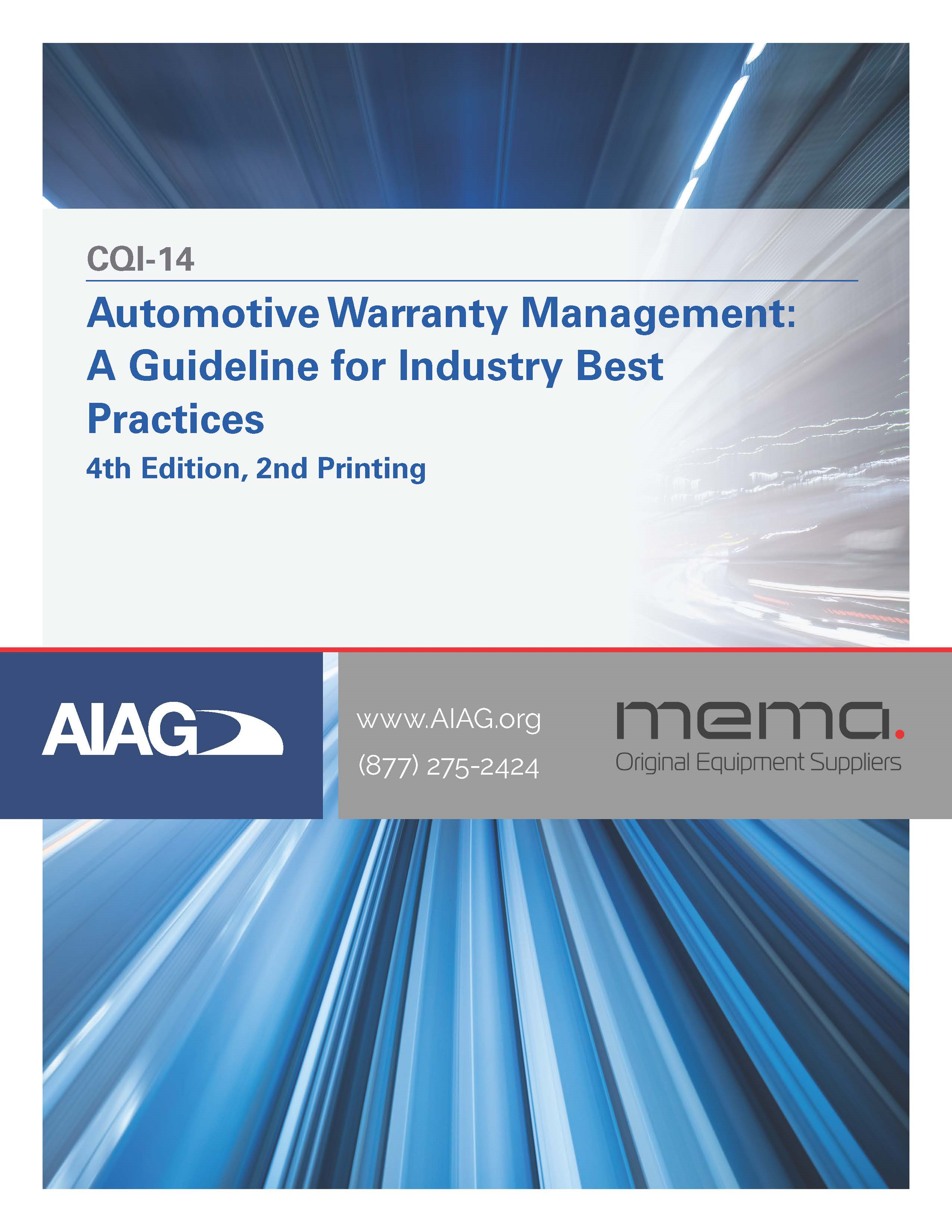 Publikace AIAG Automotive Warranty Management 1.4.2022 náhled