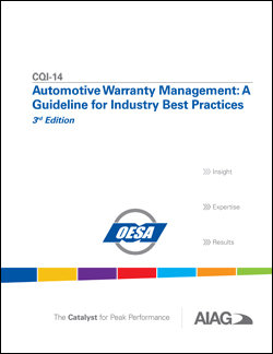 Publikace AIAG Automotive Warranty Management Guideline 1.4.2018 náhled