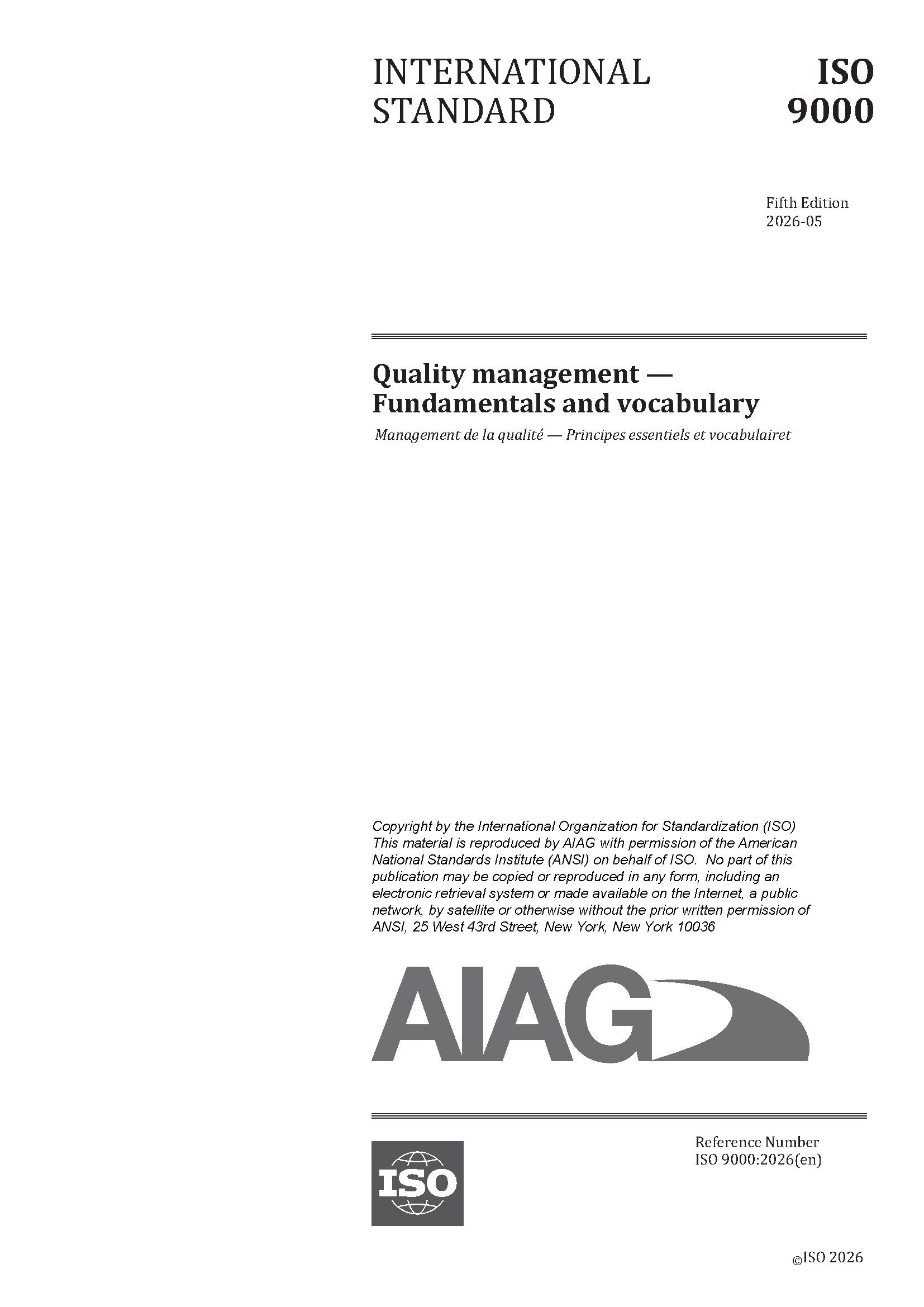 Náhled  Quality Management Systems - Fundamentals and Vocabulary 1.5.2026