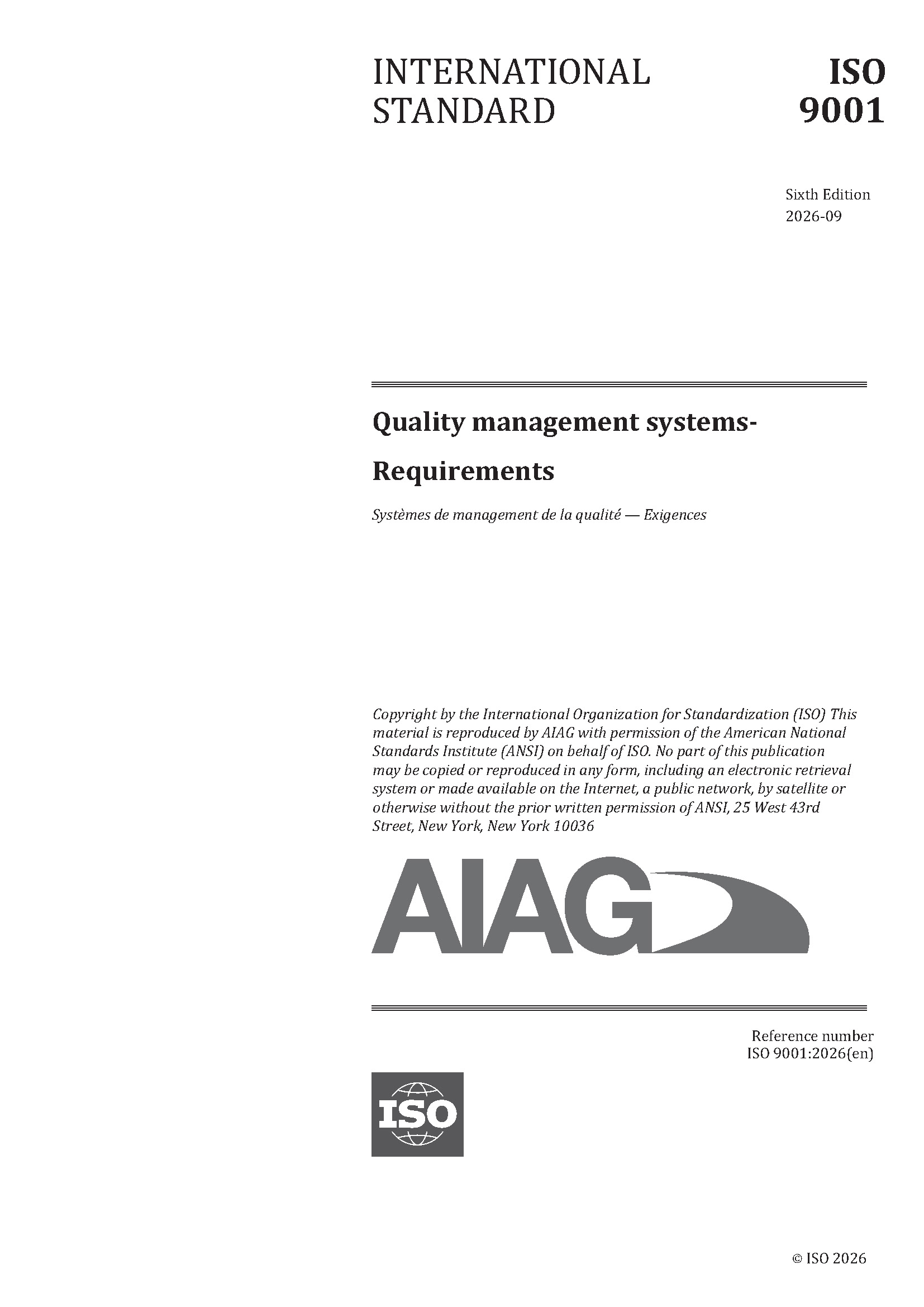Náhled  ISO 9001:2026 QMS - Requirements 1.9.2026