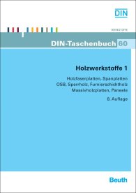 Publikace  DIN-Taschenbuch 60; Holzwerkstoffe 1; Holzfaserplatten, Spanplatten, OSB, Sperrholz, Furnierschichtholz, Massivholzplatten, Paneele 27.9.2011 náhled