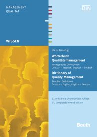 Publikace  DIN Media Wissen; Wörterbuch Qualitätsmanagement; Normgerechte Definitionen Deutsch - Englisch, Englisch - Deutsch 24.1.2017 náhled