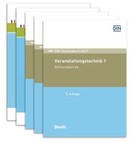 Publikace  DIN-VDE-Taschenbuch 342/1_-_5; Veranstaltungstechnik; Paket: DIN-(VDE)-Taschenbücher 342/1 bis 342/5 Band 1: Bühnenbetrieb // Band 2: Beleuchtung, Ton- und Medientechnik // Band 3: Bühnenmaschinerie // Band 4: Tragmittel 1.7.2019 náhled