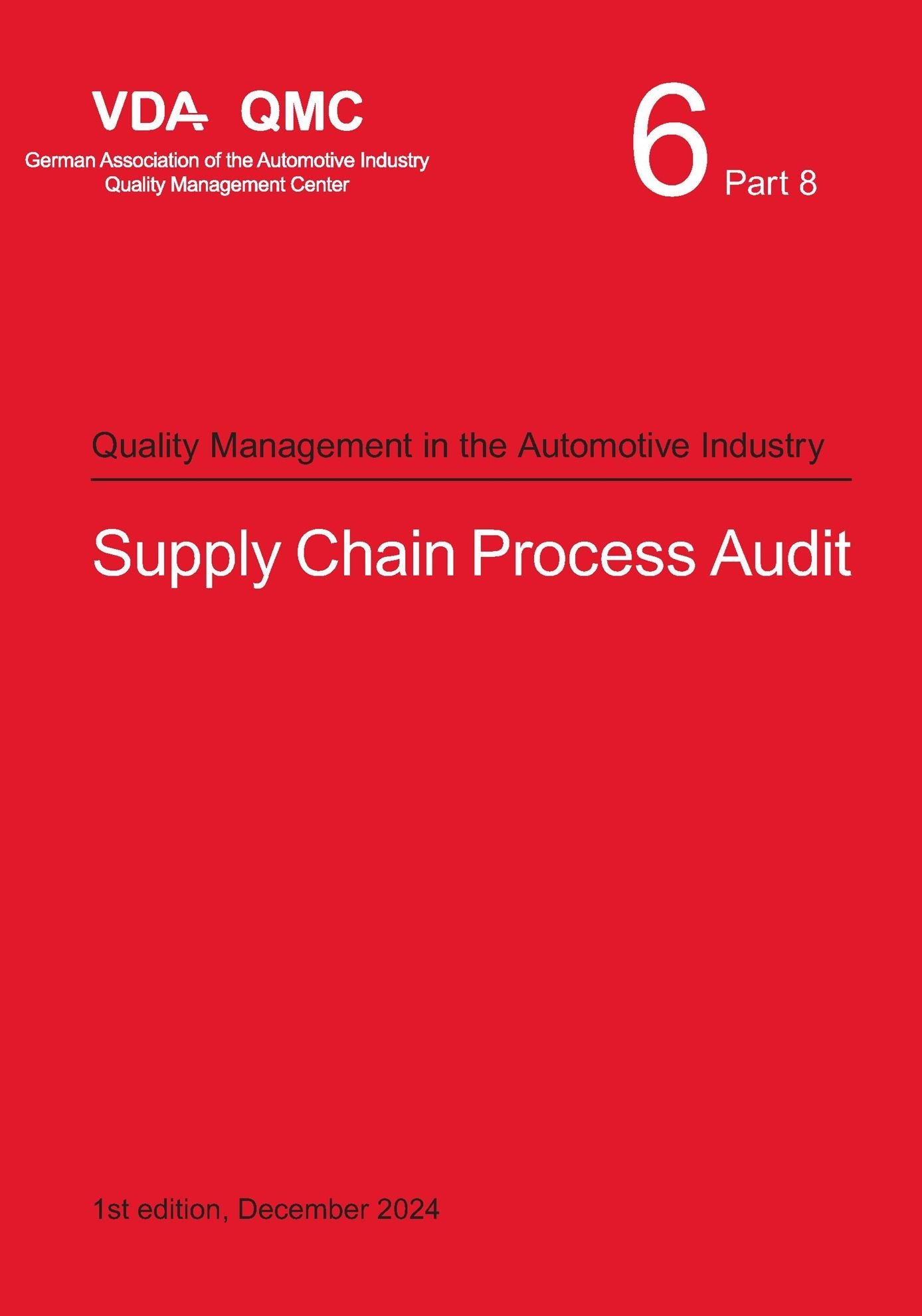 Publikace  VDA Volume 6.8 Supply Chain Process Audit, 1st Edition, December 2024 1.12.2024 náhled