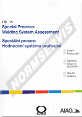 Publikace  CQI 15. Speciální proces: Hodnocení systému svařování. Publikace obsahuje CD s procesními tabulkami 1.12.2014 náhled