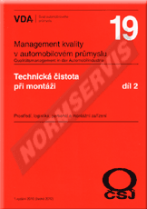 Publikace  VDA 19.2 - Technická čistota při montáži. Prostředí, logistika, personál a montážní zařízení 1.10.2012 náhled