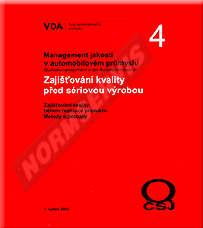 Publikace  VDA 4 - Zajištění kvality před sériovou výrobou - 3. vydání. Staré vydání, stále platné + všechny nové kapitoly vydané do konce roku 2013 1.1.2005 náhled